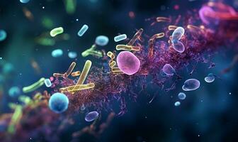 células o micro organismos o microscópico vida enfocar en, ai generativo foto