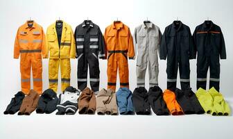 a variety of complete labor clothing, ai generative photo