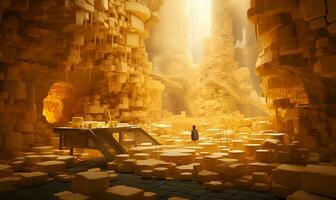 the world is full of cheese piles of cheese everywhere, ai generative photo