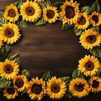 sunflower background copy space, ai generative photo