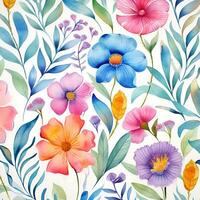 flower pattern painting background, ai generative photo