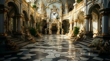 artístico clásico europeo lujo hogar interior, ai generativo foto