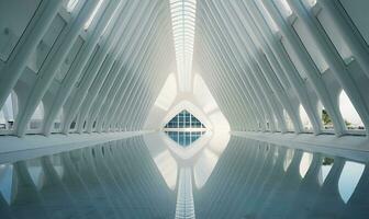 abstract futuristic modern architectural building, ai generative photo