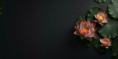 lotus flower magical blank space, ai generative photo