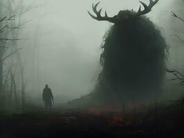monster forest guardian spirit, ai generative photo