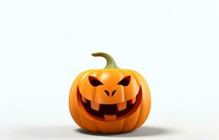 halloween pumpkin white background blank space, ai generative photo