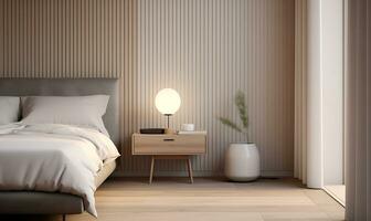 minimalist modern elegant bedroom interior, ai generative photo