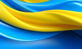 blue yellow abstract plastic wave background, ai generative photo