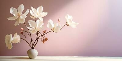 beautiful jasmine flower macro blank space, ai generative photo