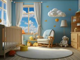 interior of a toddler's room, ai generative photo