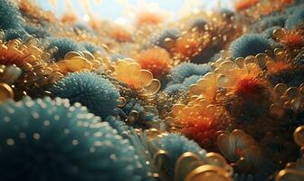 cancer cells seen from a microscope, generative ai photo