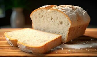 rebanado blanco un pan macro, ai generativo foto