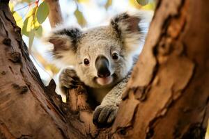 AI Generative View of cute koala in nature photo