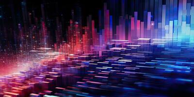 Abstract technology Digital data background design, generative AI. photo