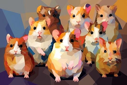 Animal Hamsters mpressionism stye,Generative AI. photo