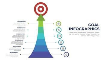 objetivo infografía. flecha a objetivo. vector