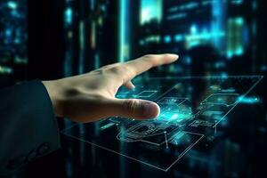 Finacial success concept ,on virtual screen. Business, technology, networking concept.Generative AI . photo