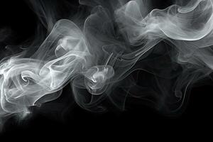 Smoke Against Black Background. , Generative AI. photo