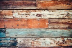 Design of vintage wood background, Generative AI. photo