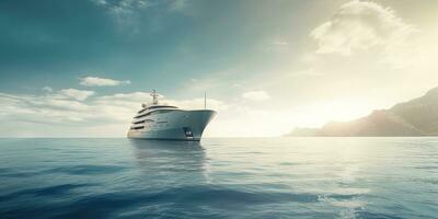 Luxury Yacht , copy space ,Generative AI photo