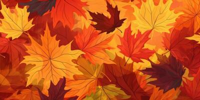 Fall Leaf Background Banner in Christmas day , Copyspace ,Generative AI. photo