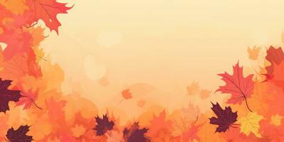 Fall Leaf Background Banner in Christmas day , Copyspace ,Generative AI. photo