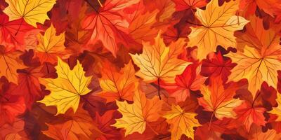 Fall Leaf Background Banner in Christmas day , Copyspace ,Generative AI. photo