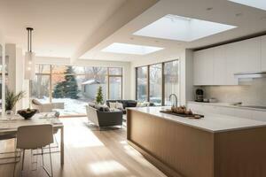 Modern minimalist home interior design,Generative AI. photo