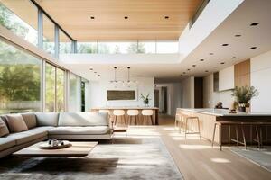 moderno minimalista hogar interior diseño generativo ai. foto