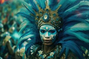 mujer celebrar carnaval. brasileño carnaval ,generativo ai foto