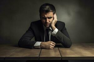 A engineer woman stressed , unhappy sad ,Generative AI. photo