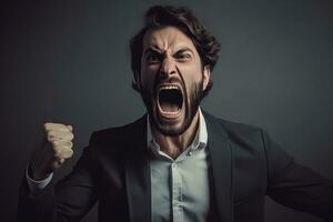 The manager of the company is a man, yells at his subordinates at office ,Generative AI. photo