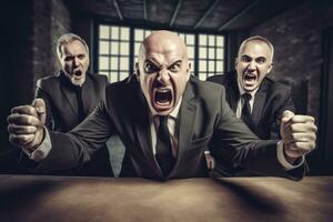 The manager of the company is a man, yells at his subordinates at office ,Generative AI. photo