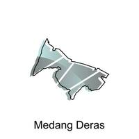 High detailed vector map of Medang Deras City modern outline, Logo Vector Design. Abstract, designs concept, logo, logotype element for template.