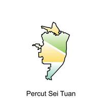 High detailed vector map of Percut Sei Tuan City modern outline, Logo Vector Design. Abstract, designs concept, logo, logotype element for template.