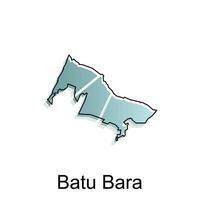 Map City of Batu Bara Logo Vector Design. Abstract, designs concept, logos, logotype element for template.