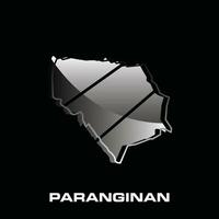 High detailed vector map of Paranginan City modern outline, Logo Vector Design. Abstract, designs concept, logo, logotype element for template.