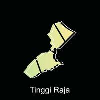 Tinggi Raja City map of North Sumatra Province national borders, important cities, World map country vector illustration design template