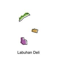 Map City of Labuhan Deli Logo Vector Design. Abstract, designs concept, logos, logotype element for template.