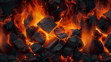 ardiente carbones desde un fuego resumen antecedentes. ai generativo foto