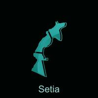 Map City of Setia illustration design with outline on Black background, design template suitable for your company vector