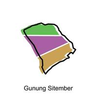 Map City of Gunung Sitember Logo Vector Design. Abstract, designs concept, logos, logotype element for template.