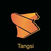 High detailed vector map of Tangsi City modern outline, Logo Vector Design. Abstract, designs concept, logo, logotype element for template.