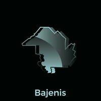 Map City of Bajenis illustration design with outline on Black background, design template suitable for your company vector