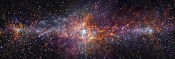 image of an expanding universe. shot from far away with many colours, beautiful, AI Generative photo