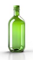 Jelly green, 3D rendering, solid color bottle. AI Generative photo