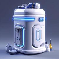 Removable Trash Can with Intelligent, Modular Design. A Futuristic Concept for Sustainable Waste Management. AI Generative photo