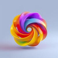 Abstract Rainbow Spiral. Soft and Rounded Forms Rendered in Tangled Perfection. AI Generative photo