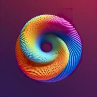 Abstract Rainbow Spiral. Soft and Rounded Forms Rendered in Tangled Perfection. AI Generative photo