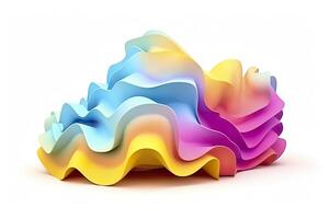 3d colorful volumetric gradient shape isolated on a white background. AI Generative photo